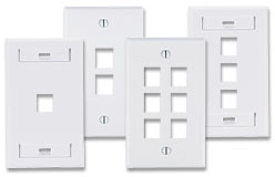 Wallplates and Housings - QuickPort Single-Gang Multi-Port Wallplates with or without Designation Windows